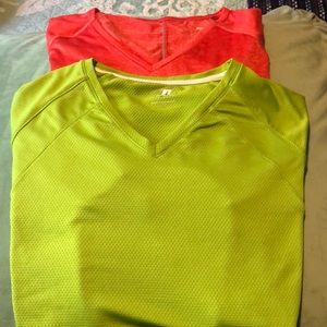 2 work out tops Tangerine and Russel